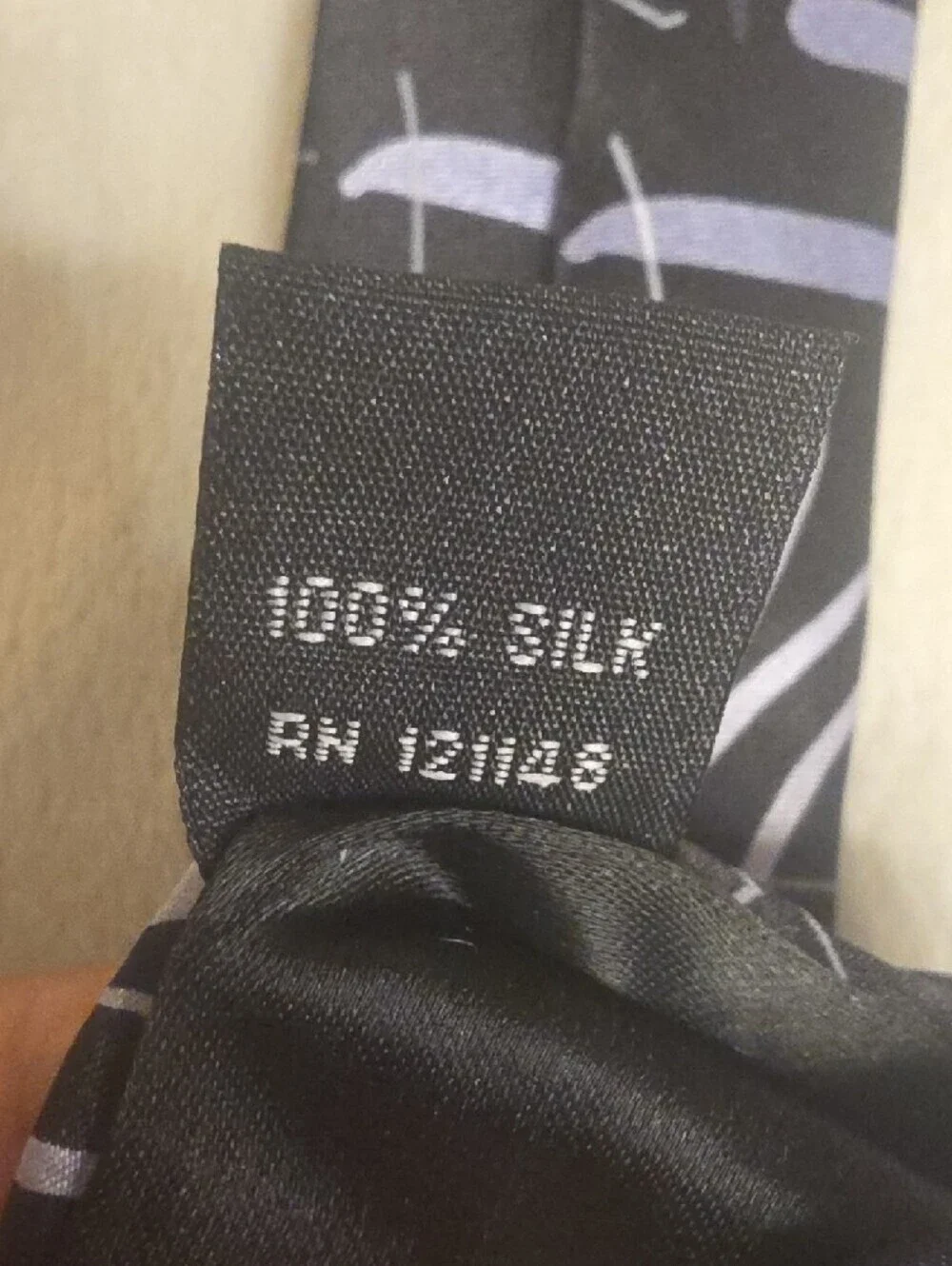 J. Garcia Silk Black Tie with Silver-Geometric Accents 3.5 Inches Wide
